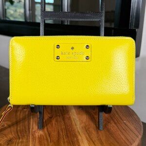 Kate Spade New York Bright Yellow Zip Around Continental Wallet